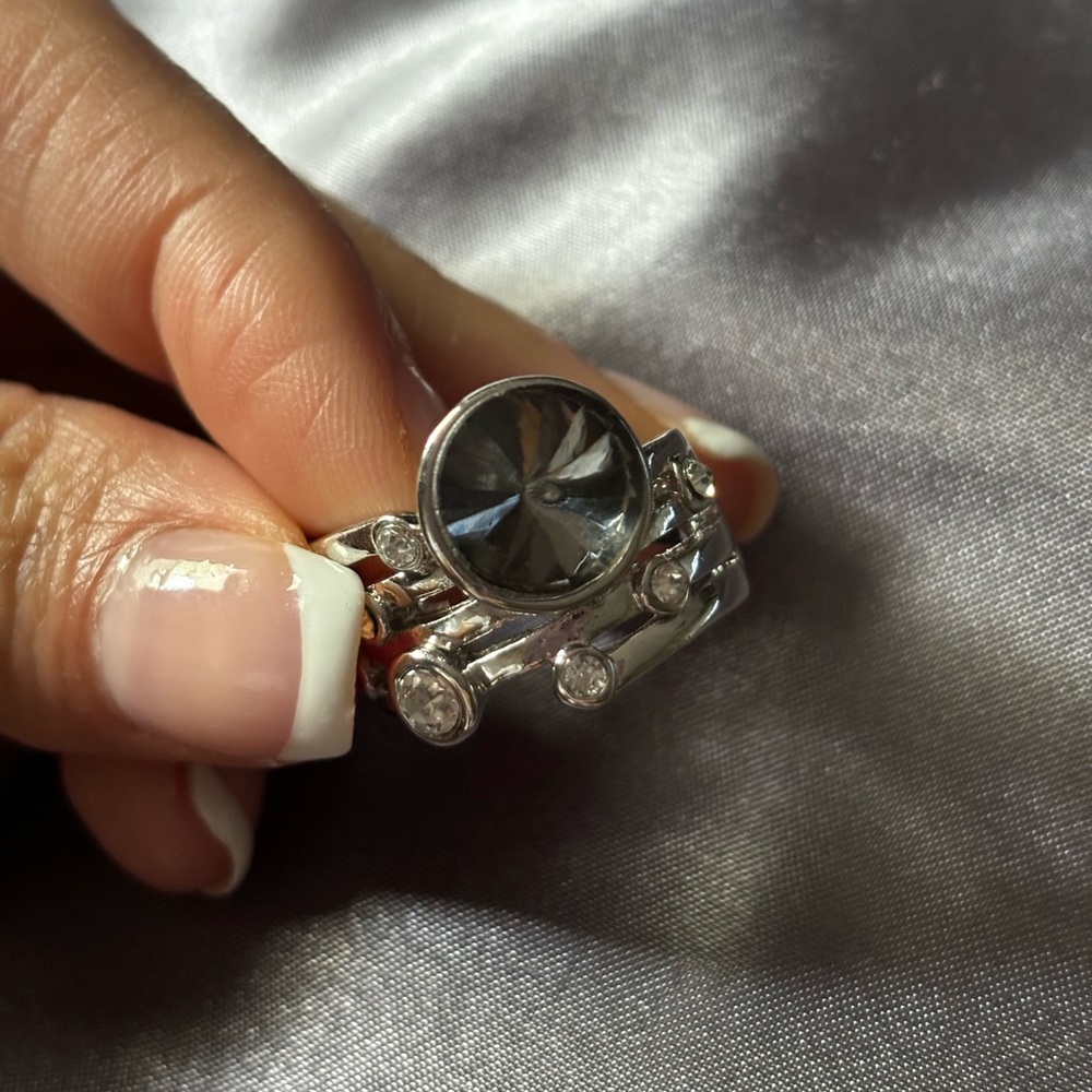 Silver Ring with Gemstone Accents